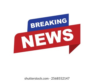 Vector illustration breaking news background, Live Breaking News headline with blue and red color background