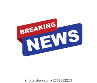 Vector illustration breaking news background, Live Breaking News headline with blue and red color background