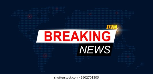 Vector illustration breaking news background blue