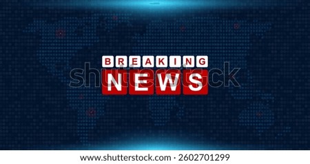 Vector illustration breaking news background blue