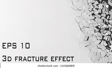 vector illustration of breaking wall with free area on left side. suitable for banner, business card, ads or other way usages.