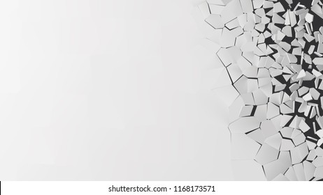 vector illustration of breaking wall with free area on left side. suitable for banner, business card, ads or other way usages.