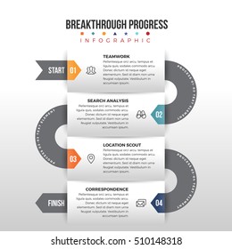 Vector illustration of breakthrough progress infographic design element.