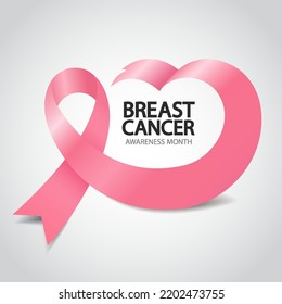 Vector Illustration of Breast Cancer Awareness Month. Ribbon