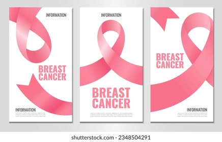 Vector Illustration of Breast Cancer Awareness Month. Banner with ribbon. Use as advertising, invitation, banner,
