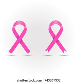 vector Illustration Breast Cancer Awareness Pink Ribbon