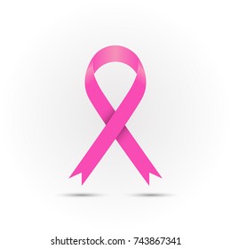 vector Illustration Breast Cancer Awareness Pink Ribbon