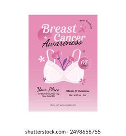 Vector Illustration of Breast Cancer Flyer Poster