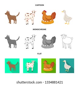 Vector illustration of breeding and kitchen  icon. Set of breeding and organic  vector icon for stock.