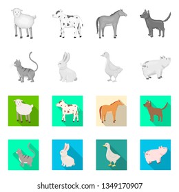 Vector illustration of breeding and kitchen  icon. Set of breeding and organic  stock symbol for web.