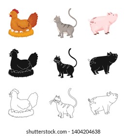 Vector illustration of breeding and kitchen  icon. Collection of breeding and organic  stock vector illustration.