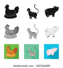Vector illustration of breeding and kitchen  icon. Set of breeding and organic  vector icon for stock.
