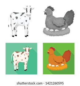 Vector illustration of breeding and kitchen  icon. Set of breeding and organic  vector icon for stock.