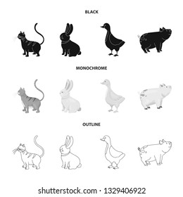 Vector illustration of breeding and kitchen  logo. Collection of breeding and organic  stock vector illustration.
