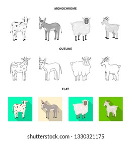 Vector illustration of breeding and kitchen  logo. Collection of breeding and organic  vector icon for stock.