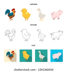 Vector illustration of breeding and kitchen  logo. Set of breeding and organic  vector icon for stock.