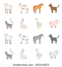 Vector illustration of breeding and kitchen  logo. Collection of breeding and organic  vector icon for stock.