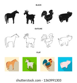Vector illustration of breeding and kitchen  logo. Collection of breeding and organic  stock vector illustration.