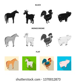 Vector illustration of breeding and kitchen  logo. Collection of breeding and organic  vector icon for stock.