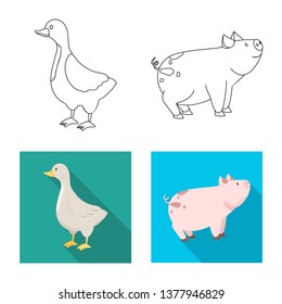 Vector illustration of breeding and kitchen  logo. Set of breeding and organic  stock vector illustration.