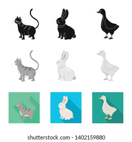 Vector illustration of breeding and kitchen  logo. Collection of breeding and organic  stock symbol for web.