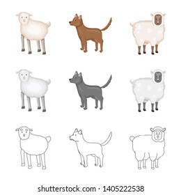 Vector illustration of breeding and kitchen  logo. Collection of breeding and organic  stock vector illustration.