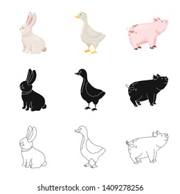 Vector illustration of breeding and kitchen  logo. Set of breeding and organic  vector icon for stock.