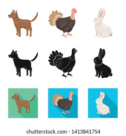 Vector illustration of breeding and kitchen  logo. Set of breeding and organic  stock symbol for web.