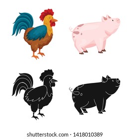 Vector illustration of breeding and kitchen  logo. Set of breeding and organic  stock vector illustration.