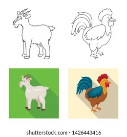 Vector illustration of breeding and kitchen logo. Set of breeding and organic vector icon for stock.