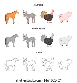 Vector illustration of breeding and kitchen logo. Set of breeding and organic stock vector illustration.