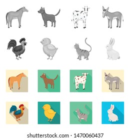 Vector illustration of breeding and kitchen logo. Set of breeding and organic vector icon for stock.