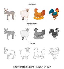 Vector illustration of breeding and kitchen  sign. Collection of breeding and organic  stock symbol for web.