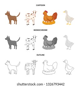 Vector illustration of breeding and kitchen  sign. Set of breeding and organic  vector icon for stock.