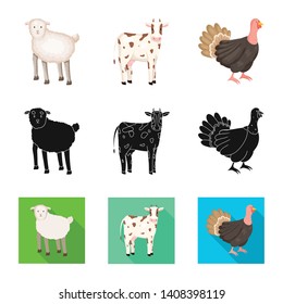 Vector illustration of breeding and kitchen  sign. Collection of breeding and organic  stock symbol for web.