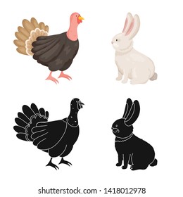 Vector illustration of breeding and kitchen  sign. Set of breeding and organic  stock symbol for web.