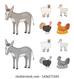 Vector illustration of breeding and kitchen sign. Set of breeding and organic stock symbol for web.