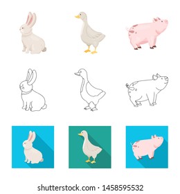 Vector illustration of breeding and kitchen sign. Set of breeding and organic stock symbol for web.