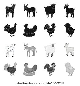 Vector illustration of breeding and kitchen sign. Set of breeding and organic vector icon for stock.