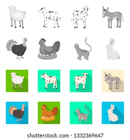 Vector illustration of breeding and kitchen  symbol. Collection of breeding and organic  stock symbol for web.