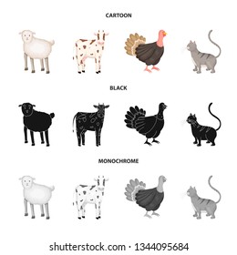 Vector illustration of breeding and kitchen  symbol. Collection of breeding and organic  stock symbol for web.