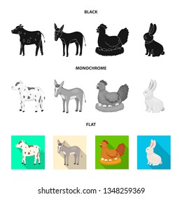 Vector illustration of breeding and kitchen  symbol. Collection of breeding and organic  stock symbol for web.