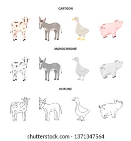 Vector illustration of breeding and kitchen  symbol. Collection of breeding and organic  stock symbol for web.