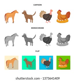 Vector illustration of breeding and kitchen  symbol. Collection of breeding and organic  stock symbol for web.