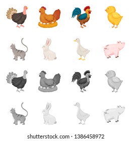 Vector illustration of breeding and kitchen  symbol. Collection of breeding and organic  stock symbol for web.