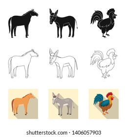 Vector illustration of breeding and kitchen  symbol. Collection of breeding and organic  stock vector illustration.