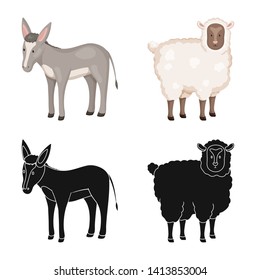 Vector illustration of breeding and kitchen  symbol. Set of breeding and organic  vector icon for stock.