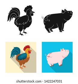 Vector illustration of breeding and kitchen  symbol. Collection of breeding and organic  stock vector illustration.