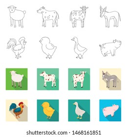 Vector illustration of breeding and kitchen symbol. Set of breeding and organic stock symbol for web.