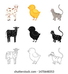 Vector illustration of breeding and kitchen symbol. Collection of breeding and organic stock symbol for web.